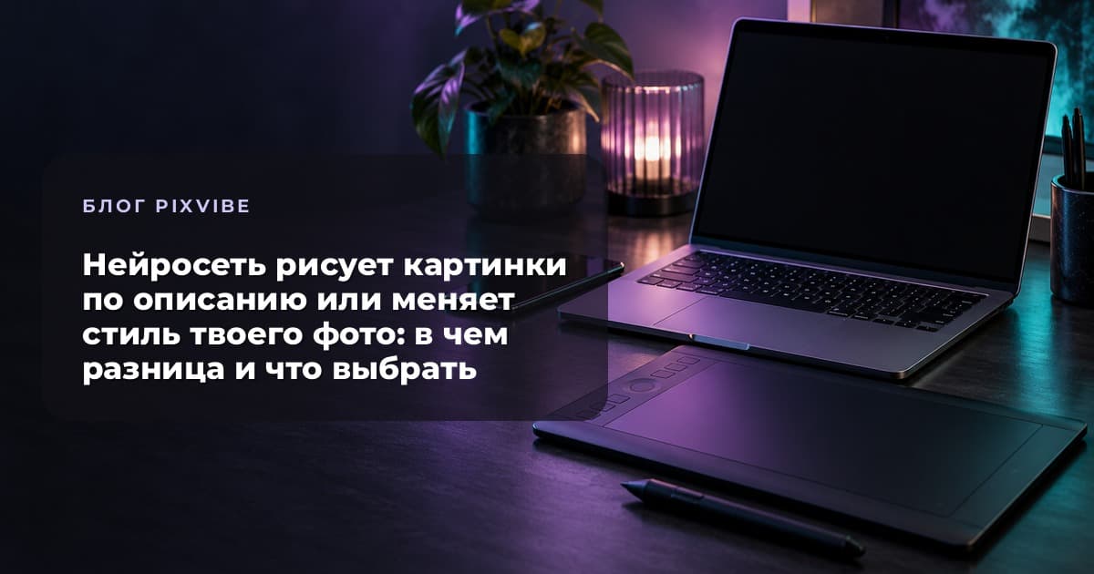 Нейросеть рисует картинки по описанию или меняет стиль твоего фото: в чем разница и что выбрать