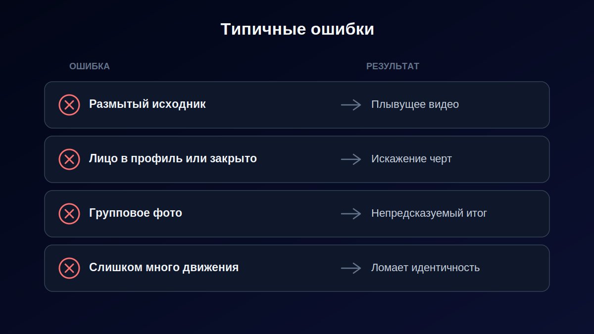 Схема типичных ошибок при оживлении фото и как их избежать