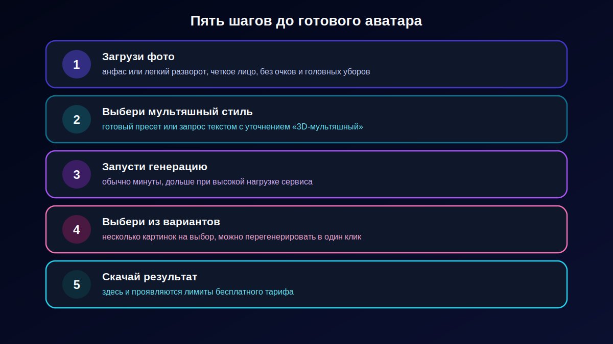 Пять шагов создания мультяшного аватара из фото
