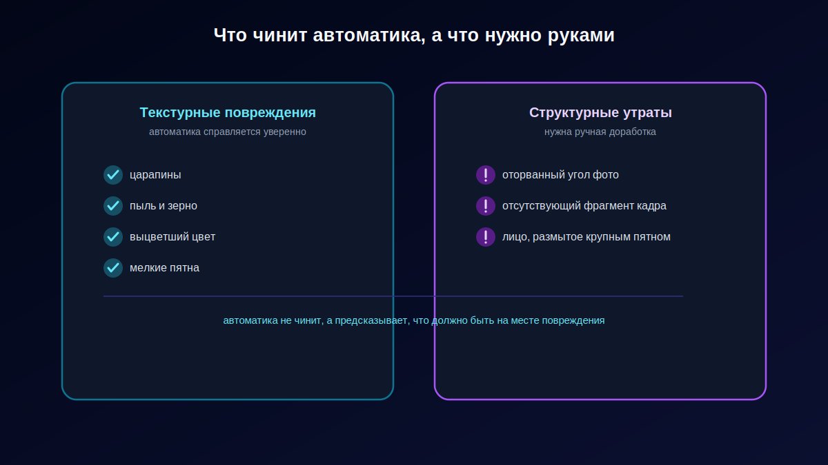 Разница между текстурными и структурными повреждениями фото и что чинит автоматика