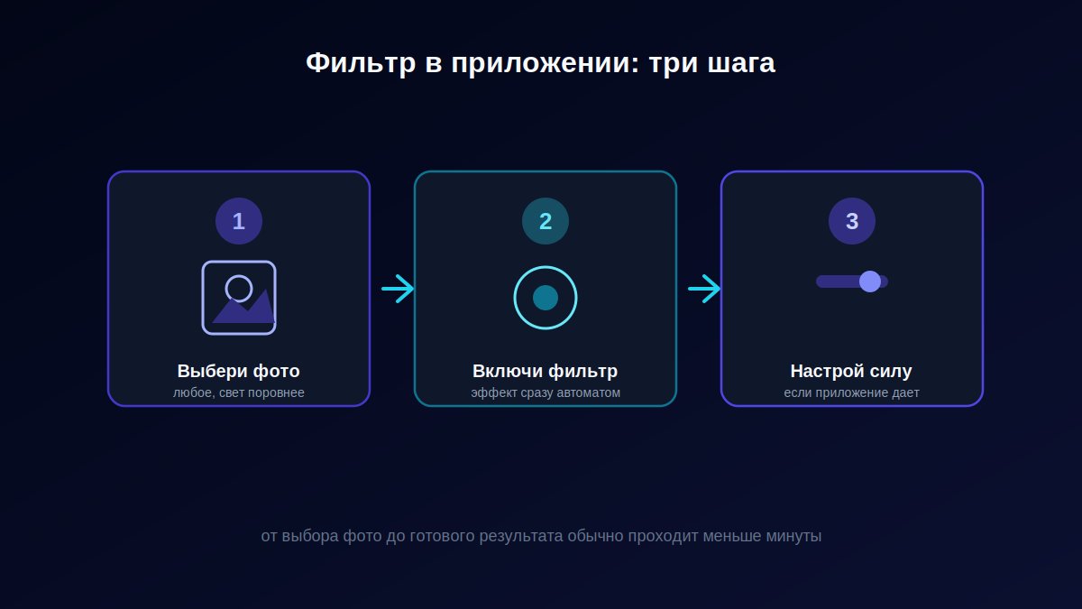 Три шага применения пленочного фильтра в мобильном приложении