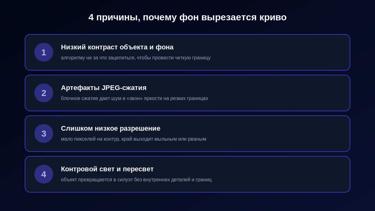 Чек-лист четырех причин кривого автоматического вырезания фона на фото
