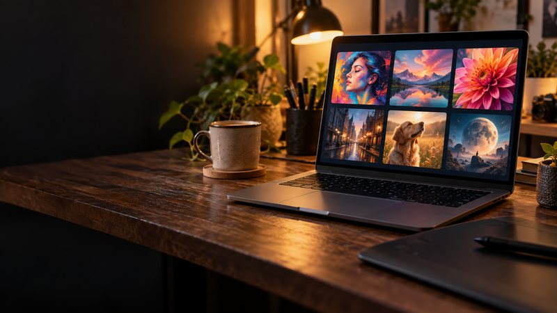 Генерация картинок без промптов — пример в PixVibe