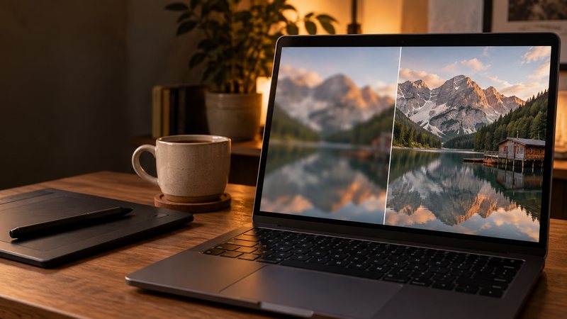 Улучшить качество — пример в PixVibe
